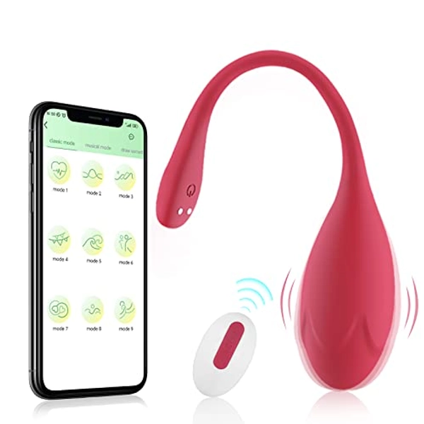 Bullet Dildo Vibrator Rose Sex Toy, Vibrators with Video App Remote Control, 9 Music Modes, Silicone Waterproof Magnetic Charging for Women Couple.