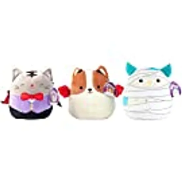 Squishmallow 8" Plush (3-Pack) - Owl, Cat & Corgi - Official Kellytoy - Soft and Squishy Stuffed Animal Toy - Great Gift for Kids - Age 2+