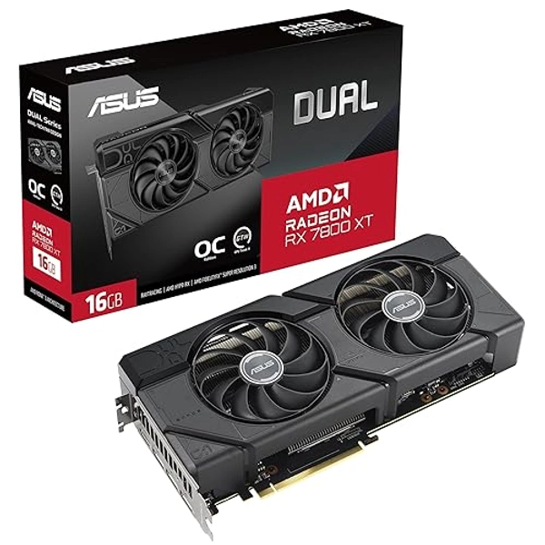 ASUS Dual RadeonTM RX 7800 XT OC Edition 16GB GDDR6 (PCIe 4.0, HDMI 2.1, DisplayPort 2.1)