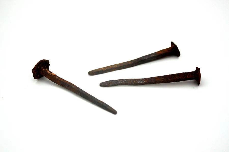 3 19th century coffin nails