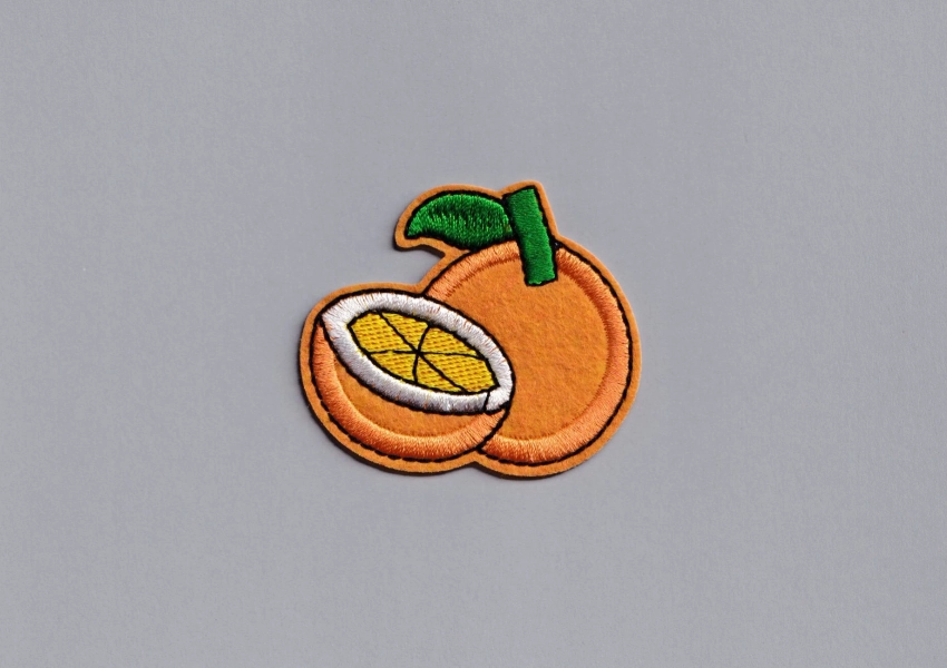 Embroidered Iron-on Orange Patch Applique Fruit Food
