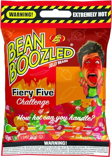 Fiery Five Challenge - Jelly Belly Bean Boozled Jelly Beans - 1 Pack - Imported Candy - 53 g (Pack of 1)