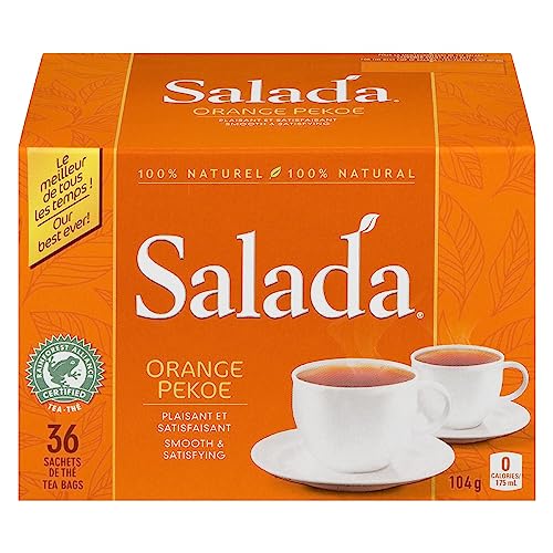 Salada Orange Pekoe Black Tea Bags, 36 Tea Bags, Smooth and Satisfying, 100% Rainforest Alliance Certified - Orange - 36 Count (Pack of 1)