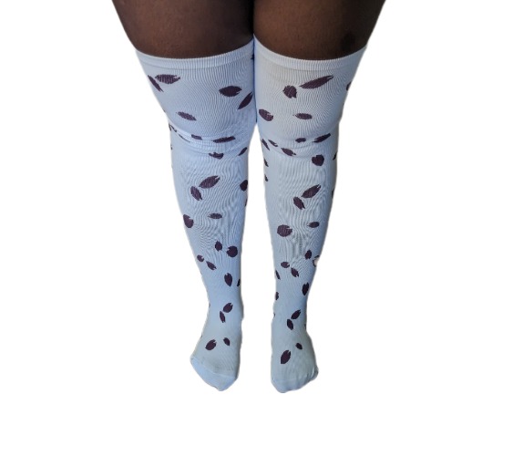 Purple Sakura Thigh High Compression Socks - XXL