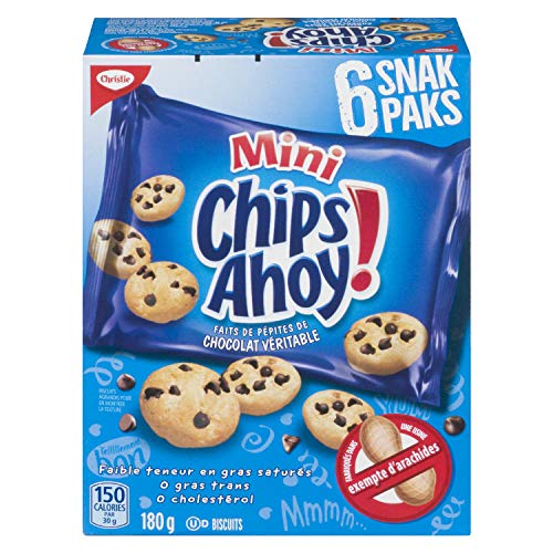 Chips Ahoy! Snack Packs Mini Chocolate Chip Cookies, School Snacks, 180g, 6 Packs