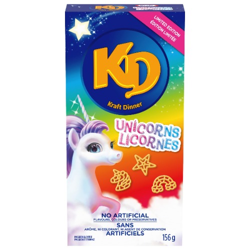 Kraft Dinner Unicorn Macaroni & Cheese Shapes, 156g (Pack of 12) - 
