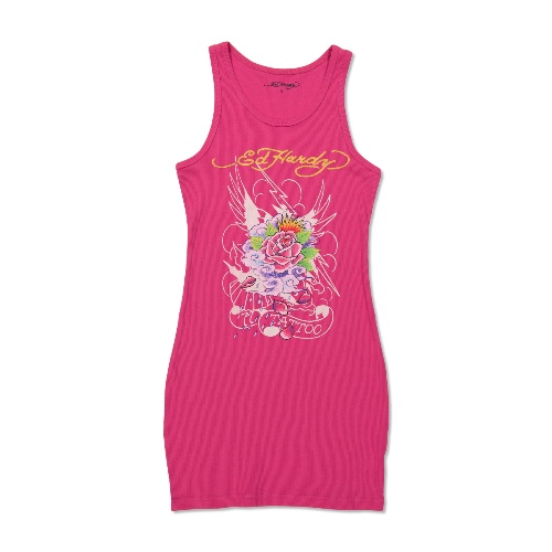 Eagle Rose Rib Tank Dress | XS / Hot Pink