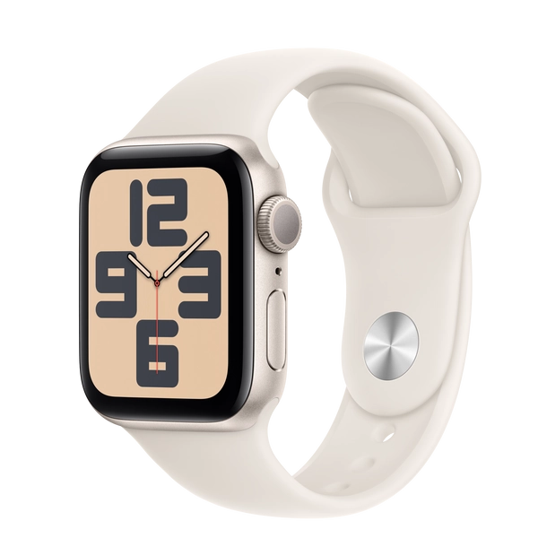 AppleĀ Watch SE GPS, 40-mm Starlight Aluminium Case with Starlight SportĀ Band ā S/M