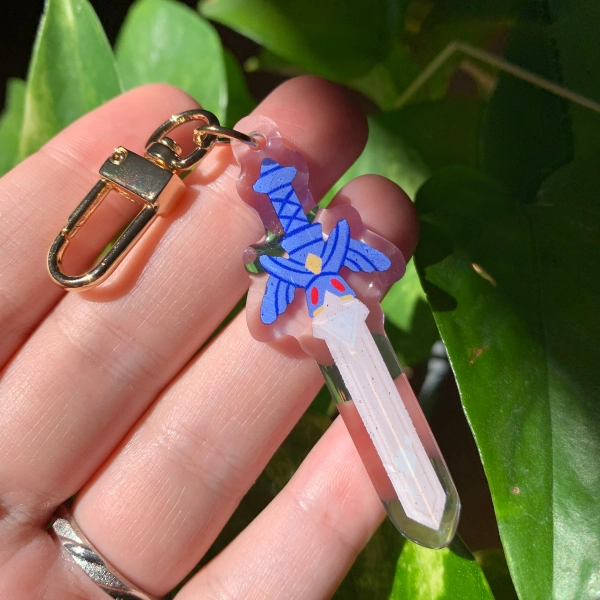 Zelda Master Sword Charm, Acrylic epoxy Keychain