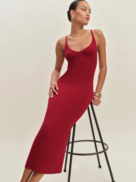 Red Dahlia Cotton Sweater Dress