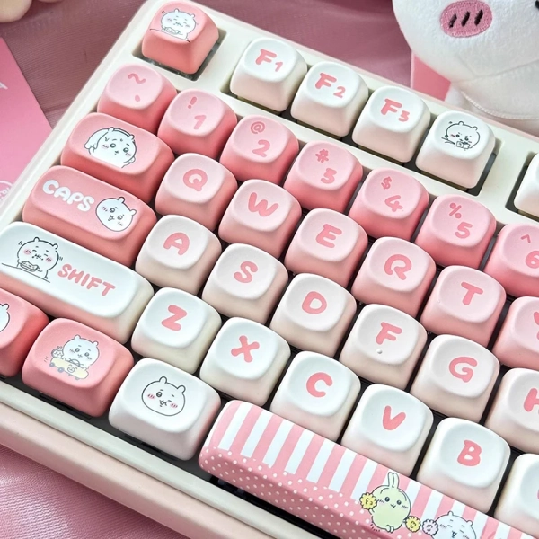 Affordable Mechanical Keyboards Keycaps Chiikawa Cartoon Keycaps Set Cute Pink PBT Material Keycaps Girls Boys Gift Collectors - AliExpress 7
