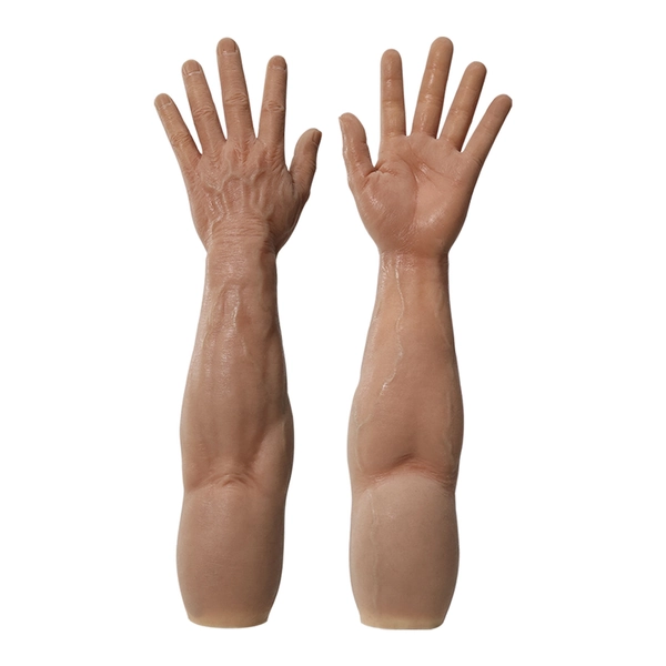 Smitizen Realistic Silicone Fake Men Muscle Hand Gloves Cosplay Muscular Arms