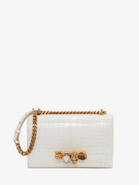 Women's Jewelled Satchel in White | McQueen HK