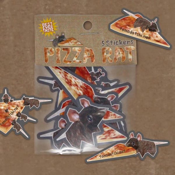 Low Poly PIZZA RAT Stickers - 5 Pack - New York Pizza Rat Sticker Set - Video Game Graphics!!