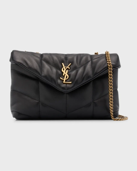 Lou Puffer Toy YSL Shoulder Bag in Quilted Leather