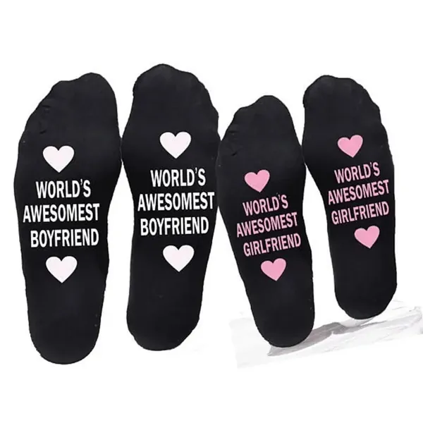 Love Gift Couple Cotton Ankle Socks - Valentines Special