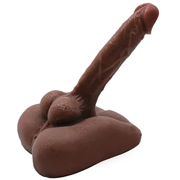 Realistic Dildo - Body Doll Sex Toy for Adult, Realistic Male Consolador Flesh Light, Dual-Density Silicone Dildo Big - Brown