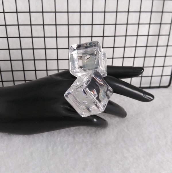 Ice Cube Ring, Acrylic Ring, Statement Ring, Clear Transparent Ring with adjustable band, Chunky Rings that Are Inexpensive, Handmade Rings