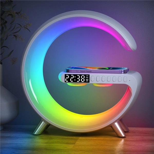 RGB Wireless Charging Station Alarm Clock Bluetooth Speaker