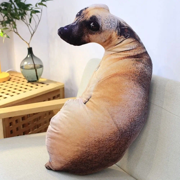 3D Lifelike Animal Cute Bend Dog Printed Throw Pillow Funny Dog Head Cosplay Children Favorite Toy Cushion for Home - AliExpress 