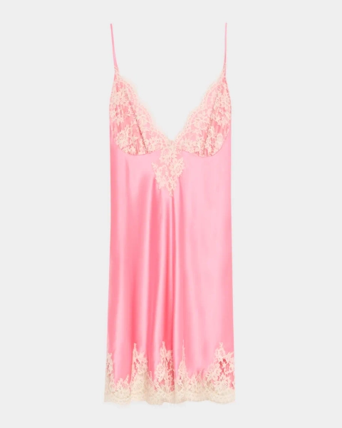 Gazebo Lace-Trim Silk Chemise