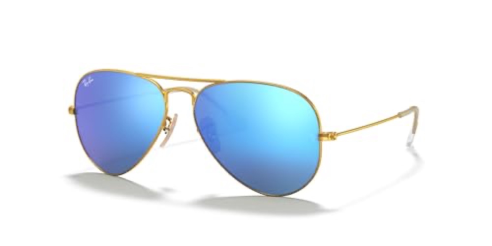 Ray-Ban Aviador 58 - Dorado (Matte Gold & Cry Green Mirror Multi Blue Lens)