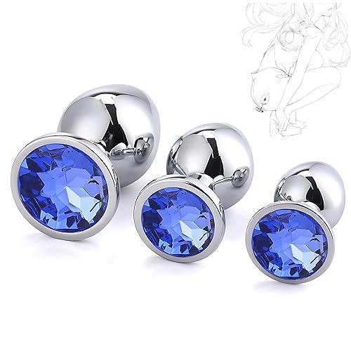 Aluminum Alloy 3PCS Couple Training Sets Stainless Butt Kit Plug Toys Relaxing Tool Anales Portable Amal Plug Exercise Toy for Adult Anales Men Women for Hoodies Party Gift LKBlue2