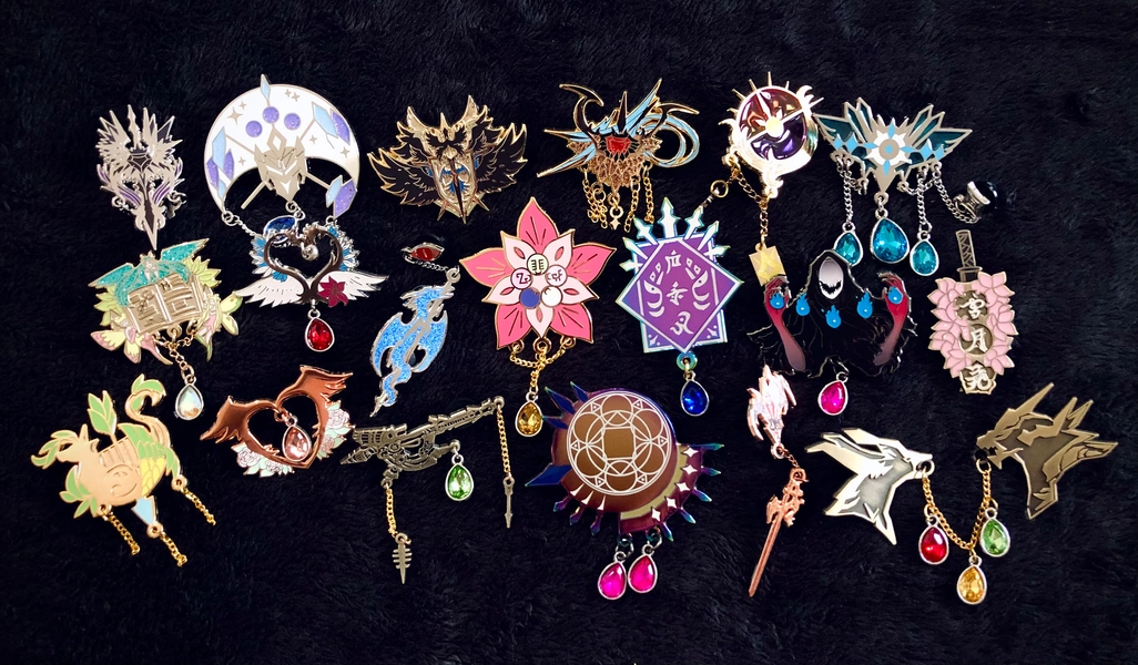 FFXIV Role Pins (Tank Healer DPS), FF14 Inspired, Glitter, Thermochromic, & Other Flair Aesthetic Enamel Pins
