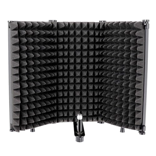 Tlingt Support Mikrofon Isolation Shield, Mikrofon Isolation Panel mit hoher Dichte absorbierenden Schaum für Filter Vocal-3 Panels,Schwarz,All-in-One Piece Design