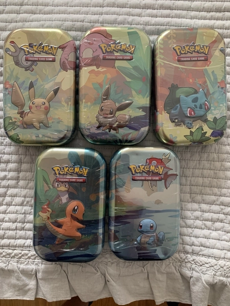 Pokémon TCG Kanto Friends Mini Tin H24 Full Set Factory Sealed - Lot Of 5