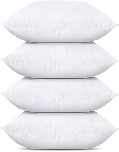 Utopia Bedding Throw Pillows (Set of 4, White), 20 x 20 Inches Pillows for Sofa, Bed and Couch Decorative Stuffer Pillows