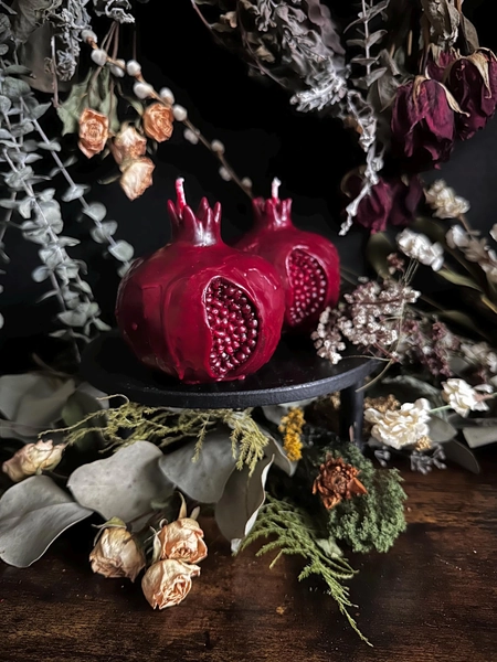 Pomegranate Candles | Hekate | Persephone | Hades | Offering Candle | Witchcraft | Witch Offerings | Witch Gifts | Fertility | Witch Candles