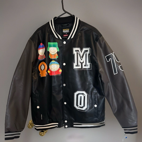 Rare Limited Edition South Park  x Members Only Faux Leather Varsity Jacket