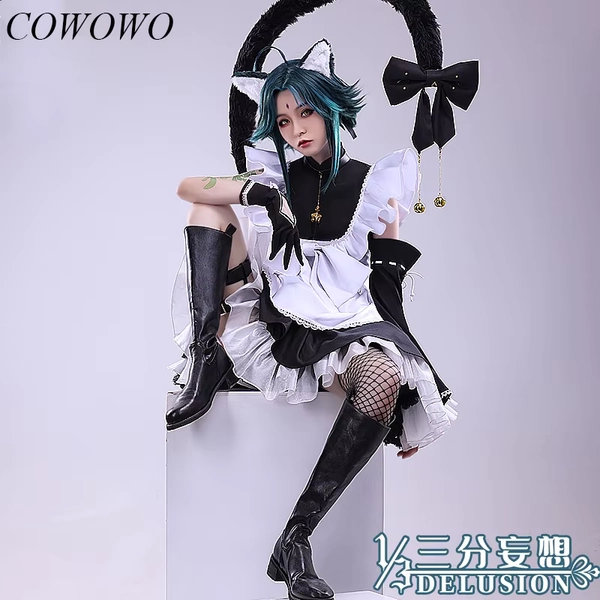 COWOWO Anime! Genshin Impact Xiao Game Suit Lovely Maid Dress Uniform Cosplay Costume Halloween Party Activity Role Play Outfit - AliExpress 