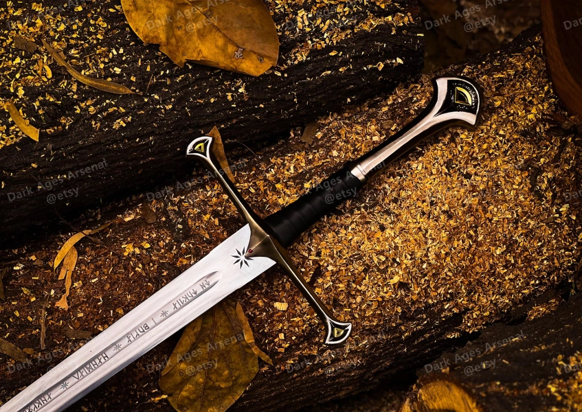 ANDURIL Sword of Strider, With Free Scabbard, Lord of the Rings King Aragorn Ranger Sword, Lotr Gifts for Men, Birthday gift