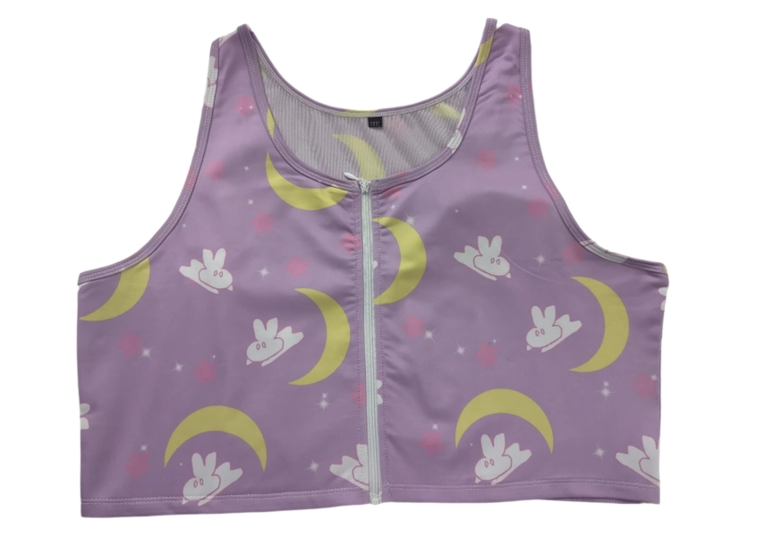 Moon Bunny Zippered Crop Top Binder