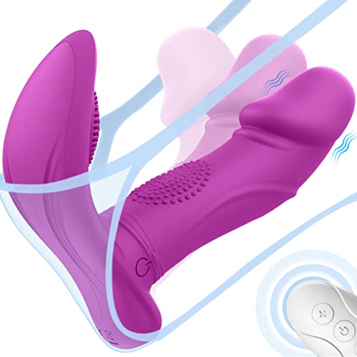 Wiggling Wearable Vibrator Mimic Finger - SEXY SLAVE Sam Quiet Panty Vibrator with Remote, 3 Wiggling & 7 Vibration G Spot Vibrator, Sex Toys for Women(Purple) (Panty-Purple) - Panty-purple