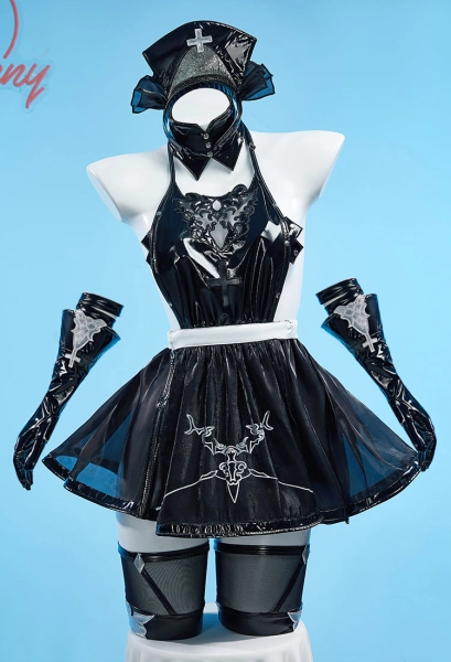 Mobbunny x Dishwasher1910 2B Sexy Lingerie Maid Costume Halter Backless Dress Set