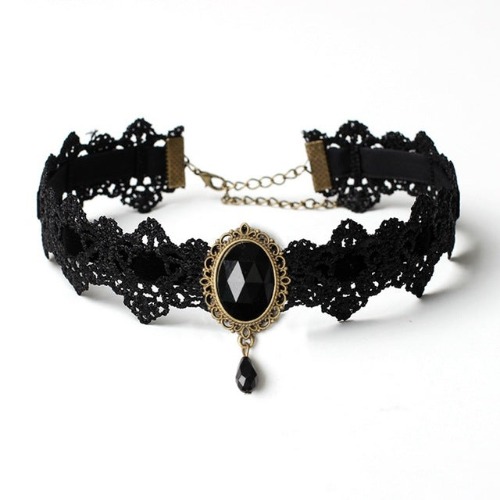 Gothic Lace Choker - Black