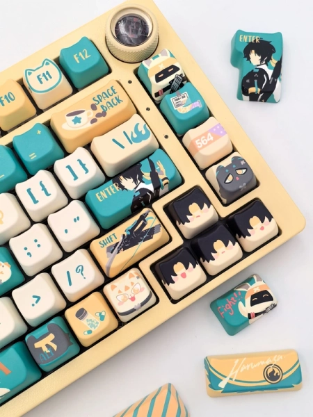Zenless Zone Zero Toys Asaba Harumasa Keycap Game Character & Asaba Harumasa Display Keyboard ZZZ Mockingbird 140 Keycap - Zenless Zone Zero Toys