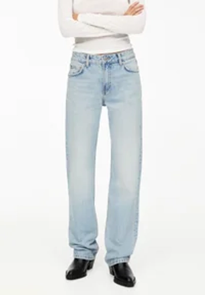 MID-WAIST - Jeans Straight Leg - light blue denim