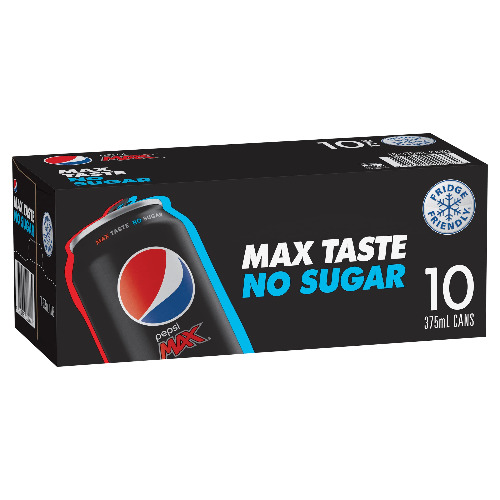 Pepsi Max Soft Drink Can 375 ml (Pack of 10)