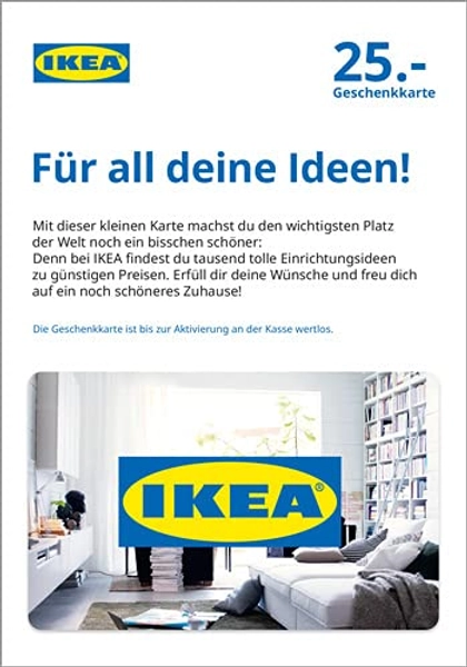 IKEA Gutscheinkarte - für Deutschland - per Post