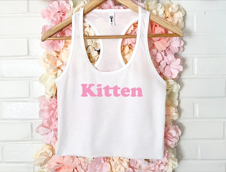 Kitten Womens Crop Tank XS-2Xl