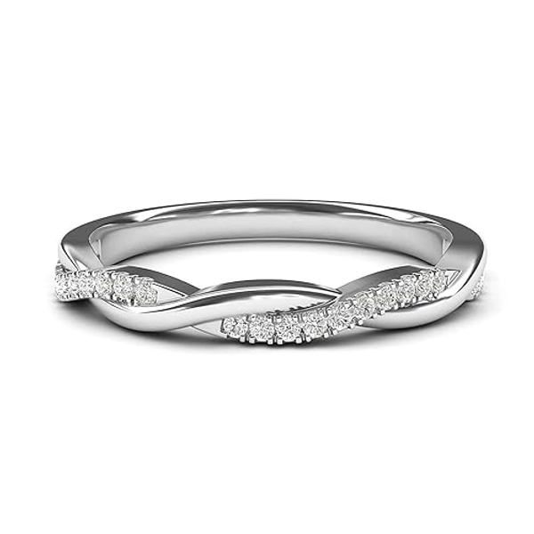 14k White Gold 2.5mm Petite Twisted Vine Moisonite Ring