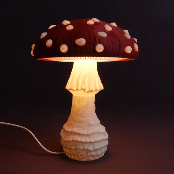 Amanita Mushroom Lamp with LED Light | Magical Fairy Tale-Inspired | Home Decor