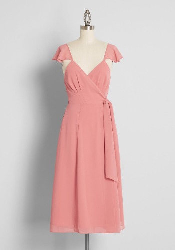 Feels Like Summer Midi Wrap Dress | Pink / M