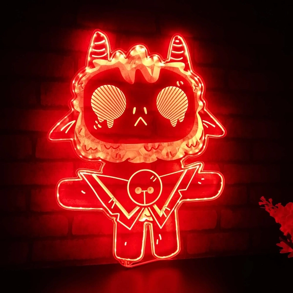 Cult of the Lamb Chroma Shape Light LED Sign, Video Game Room Home Theater Night Light, Neon Colors Transition Wall Plaque, Christmas Gift