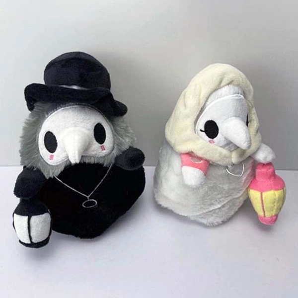 Plague Doctor Plush Toy Glow in the Dark Owl Stuffed Animals Steampunk Plushies