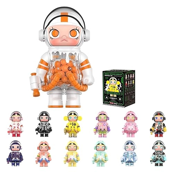 POP MART MEGA Space Molly 100% 2-B Blind Box Figures, Random Design Box Toys for Modern Home Decor, Collectible Toy Set for Desk Accessories, 1PC - Mega Space Molly 100% 2-b - Single Box